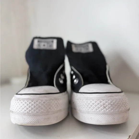 Converse Chuck Taylor All Star Platform Low Top Black White – Women’s Size 7.5 - Picture 11 of 14